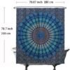 Unyqoos® Verfrissend Mandala Douchegordijn in Blauw - Waterafstotend en Schimmelwerend Met 12 Ringen