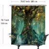 Unyqoos® Tijdloos Magisch Bos Douchegordijn Met Betoverende Elvenboom Print Voor Badkamer Elegantie