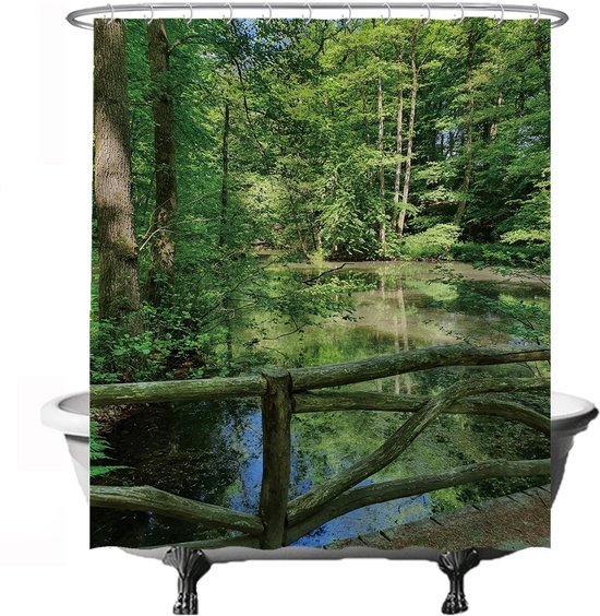 Unyqoos® Fris Douchegordijn met Rustgevend Natuurontwerp - Waterafstotend en Schimmelbestendig - 180 x 200 cm