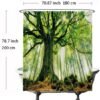 Unyqoos® Verfrissend Douchegordijn met Natuurprint, Anti-Schimmel en Waterafstotend, 180 x 200 cm, Inclusief 12 Ringen