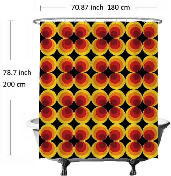 Unyqoos® Retro Bloemen Douchegordijn met Vintage Vibe en Anti-Schimmel Technologie voor Badkamer