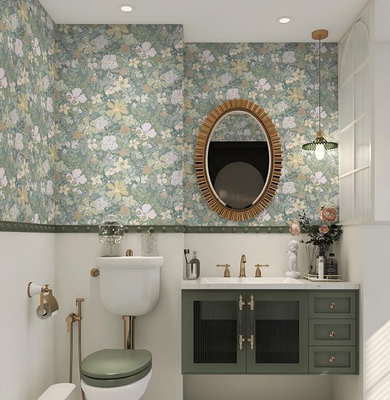 550x564-32.jpg Unyqoos® Vintage bloemenbehang met zelfklevende folie voor elke ruimte in huis