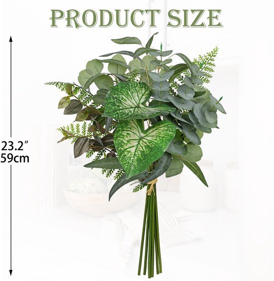 Unyqoos® Decoratieve kunsttakken met eucalyptus en anthurium voor elk interieur