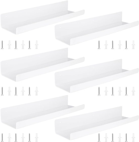 550x564-50.jpg Unyqoos® Set van zes moderne witte acryl zwevende wandplanken voor elke kamer