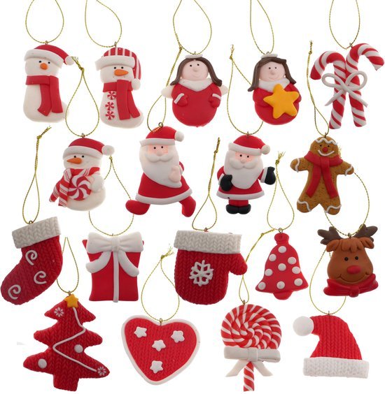 Unyqoos® Feestelijke set van 18 unieke hangornamenten voor de kerstboom versiering