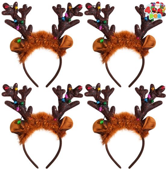 550x564-57.jpg Unyqoos® Set van twee feestelijke rendieren hoofdbanden met LED-verlichting voor kerst