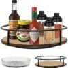 550x564-62.jpg Unyqoos® Set van twee houten en transparante draaiplateaus voor keuken en opslag