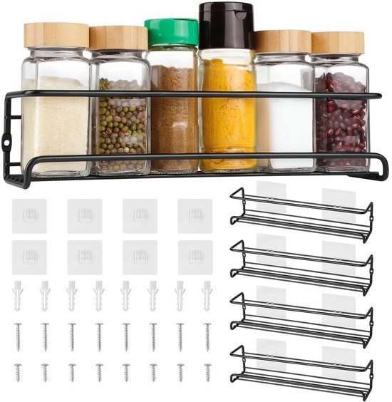 550x564-63.jpg Unyqoos® Stijlvol metalen kruidenrek voor wandmontage met flexibele opstelling