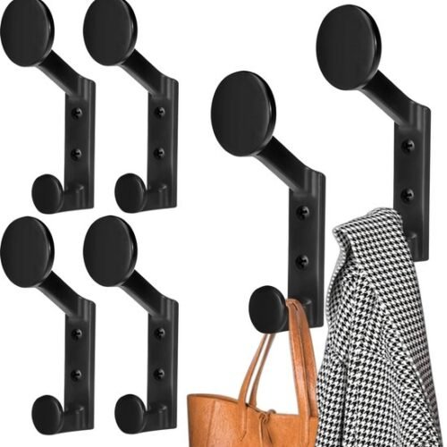 550x564-71.jpg Unyqoos® Set van 6 zwarte wandhaken voor kleding, handdoeken en accessoires