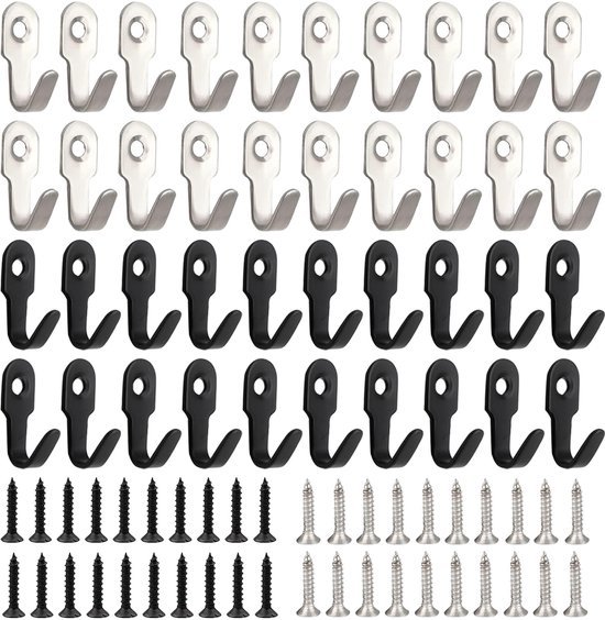 550x564-72.jpg Unyqoos® Set van 40 compacte roestvrijstalen wandhaken voor veelzijdig gebruik in huis