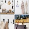 Unyqoos® Zwarte wandhaken set van 20 stuks met schroeven voor diverse toepassingen