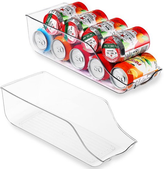 Unyqoos ® Transparante Drankblikjes Houder en Organizer voor Koelkast en Kast, 2 Stuks Set