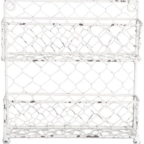 550x565-33.jpg Unyqoos® Tweedelig wit metalen kruidenrek met vintage uitstraling voor keuken en badkamer