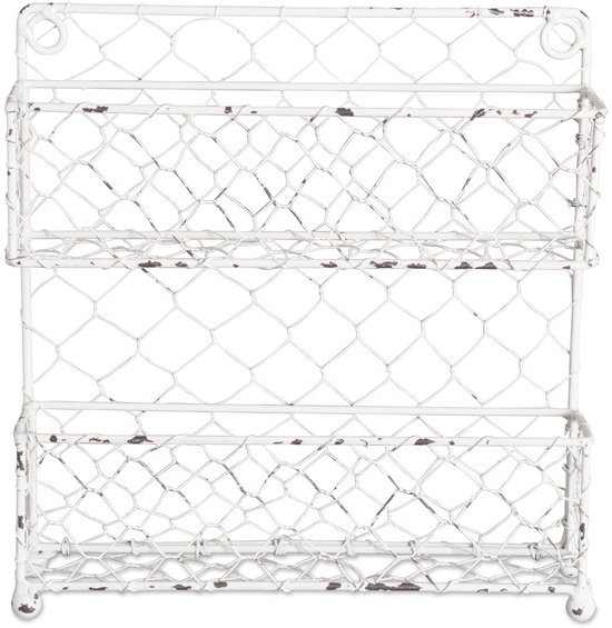 550x565-33.jpg Unyqoos® Tweedelig wit metalen kruidenrek met vintage uitstraling voor keuken en badkamer