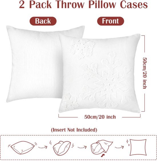 550x565-36.jpg Unyqoos® Set van 2 decoratieve kussenhoezen met sneeuwvlokkenmotief voor huis en auto