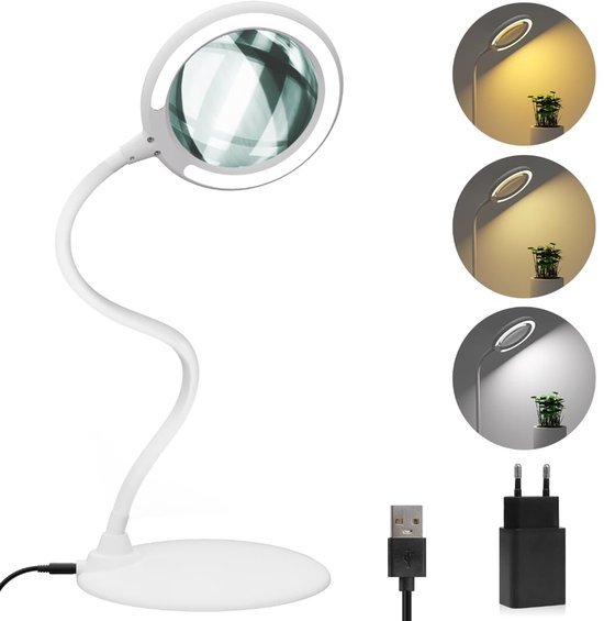 550x565-4.jpg Unyqoos® Verstelbare vergrootlamp met drie kleurinstellingen en flexibele zwanenhals