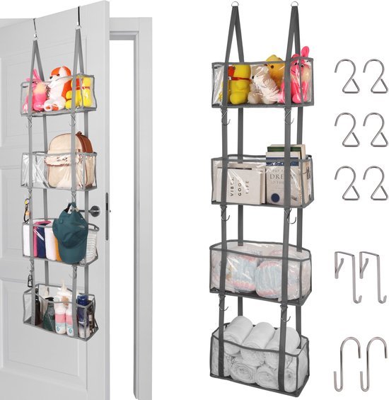 Unyqoos ® Handige Deurhanger Organizer met Transparante Vakken voor Diverse Opbergbehoeften in Huis