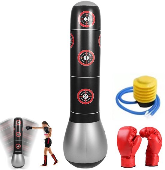 Unyqoos® Vrijstaande bokszak voor kinderen met handschoenen voor sporttraining Unyqoos® Vrijstaande bokszak voor kinderen met handschoenen voor sporttraining