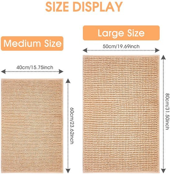 550x566-16.jpg Unyqoos® Absorberende en Zachte Antislip Badmat van Chenille Microvezel voor Badkamer