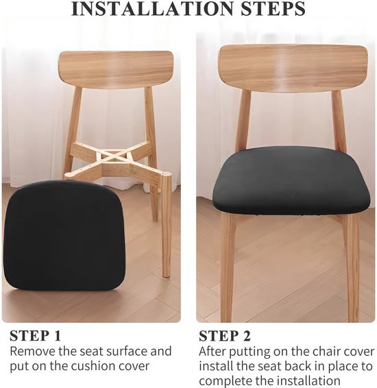 Unyqoos® Set van 4 elastische fluwelen stoelhoezen voor eetkamerstoelen