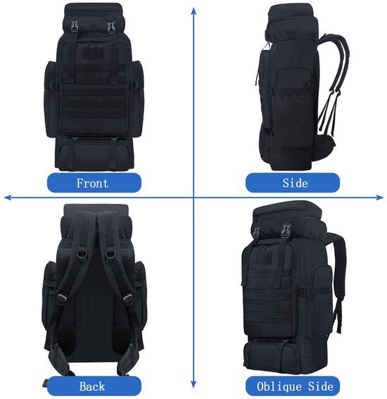 550x566-28.jpg Unyqoos ® Uitgebreide Outdoor Avonturenrugzak van 80 Liter met Molle-systeem en Ademend Design