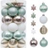 550x566-30.jpg Unyqoos® Set van 35 onbreekbare kerstballen in mintgroen, roze en gouden tinten