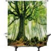 Unyqoos® Verfrissend Douchegordijn met Natuurprint, Anti-Schimmel en Waterafstotend, 180 x 200 cm, Inclusief 12 Ringen