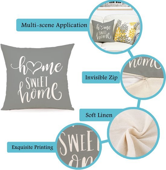 Unyqoos ® Set van 4 Geometrische Decoratieve Kussenhoezen 40x40 cm voor Binnen en Buiten Gebruik