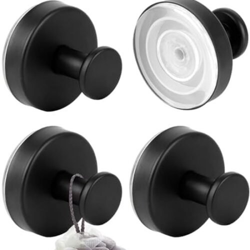 550x566-49.jpg Unyqoos® Set van vier zwarte roestvrijstalen zuignaphaken voor badkamer en keuken