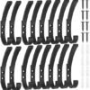 Unyqoos® Zwarte Dubbele Wandhaken Set van 16 Stuks voor Diverse Toepassingen in Huis