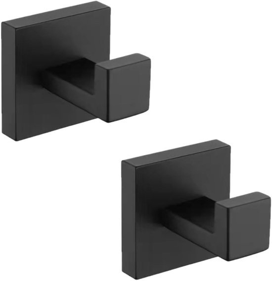 550x567-103.jpg Unyqoos® Set van twee zwarte roestvrijstalen muurhaken voor badkamer en meer