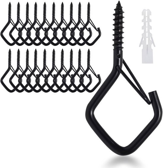 550x567-104.jpg Unyqoos® Set van 20 stevige roestvrijstalen schroefhaken met veiligheidsclip