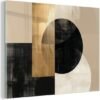 Unyqoos® Moderne wanddecoratie op glas met abstracte kunst in goud en zwart
