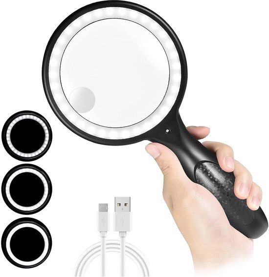 550x567-41.jpg Unyqoos® USB-oplaadbare leesloep met 33 LED's en meerdere vergrotingsopties