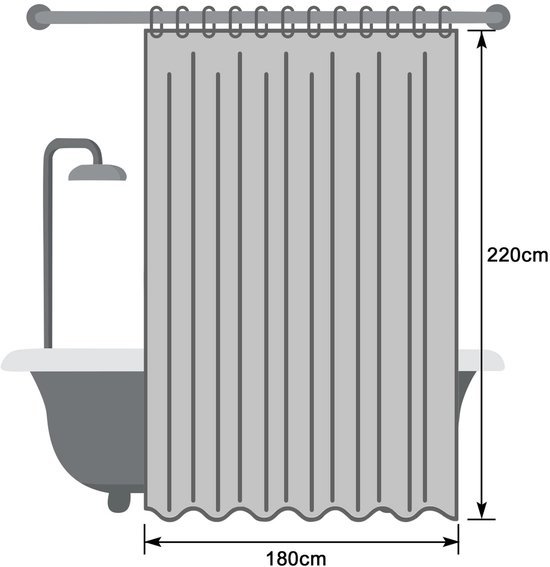 Unyqoos® Extra lang beige douchegordijn met linnen textuur en waterdichte eigenschap