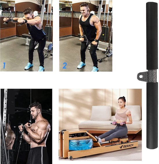 Unyqoos® Rechte trekstang van 40 cm met schuimstofgrepen voor thuisfitness
