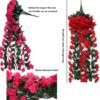 Unyqoos ® Levende Bloemrijke Slinger voor Binnen en Buiten Decoratie - Set van 2 Stuks in Rood
