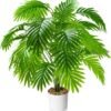 Unyqoos® Realistische tropische kunstpalm met 24 bladeren voor huis en kantoor, groente, 75 cm