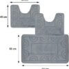550x567-64.jpg Unyqoos® Badekamer Tapijtenset van Drie Stuks met Ronde en Rechthoekige Matten in Grijs