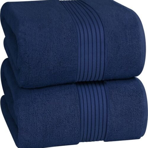 550x567-70.jpg Unyqoos® Ultrazachte en Absorberende Luxe Badhanddoeken Set van 2 met Praktische Ophanghaakjes, 90 x 180 cm, Marineblauw