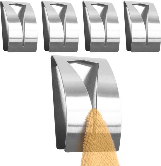 550x567-72.jpg Unyqoos® Set van vijf zelfklevende roestvrijstalen haken voor badkamer en keuken