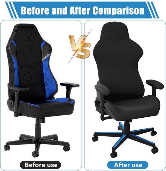 Unyqoos® Set van vier stretchbare hoezen voor gaming stoelen met armleuningen