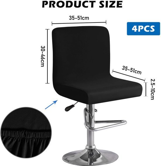 550x567-76.jpg Unyqoos® Set van 4 zwarte stretch stoelhoezen voor eetkamerstoelen met rugleuning