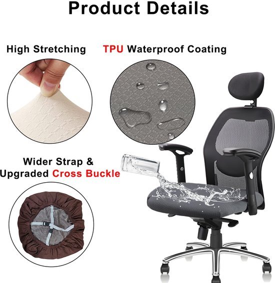 550x567-79.jpg Unyqoos® Set van 6 waterafstotende stoelhoezen in donkergrijs voor eetkamerstoelen