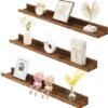 Unyqoos® Stijlvolle Zwevende Wandplanken Set van 3 met Onzichtbare Bevestiging voor Diverse Ruimtes