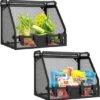 Unyqoos® Ruimtebesparende opvouwbare hangende fruitmanden set voor keukenorganisatie