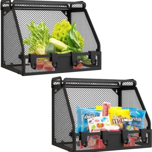 Unyqoos® Ruimtebesparende opvouwbare hangende fruitmanden set voor keukenorganisatie