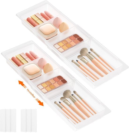 550x567-94.jpg Unyqoos® Verstelbare lade-organizers voor cosmetica en keukengerei, set van 2