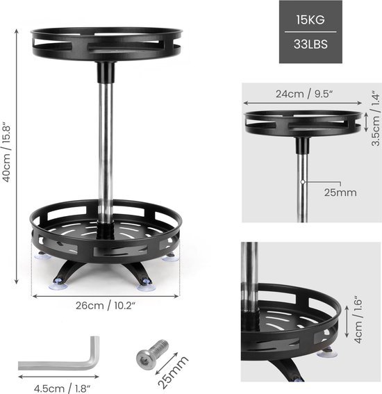 Unyqoos ® Kruidenrek met Draaiplateau voor Optimale Keukenorganisatie en Gemakkelijk Toegang tot Alle Kruiden