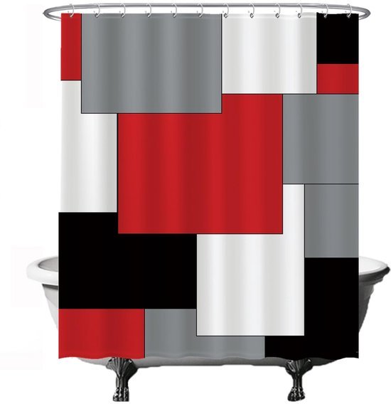 Unyqoos® Stijlvolle en Wasbare Douchegordijnset met Anti-Schimmel Bescherming en 12 Ringen, 180x200 cm